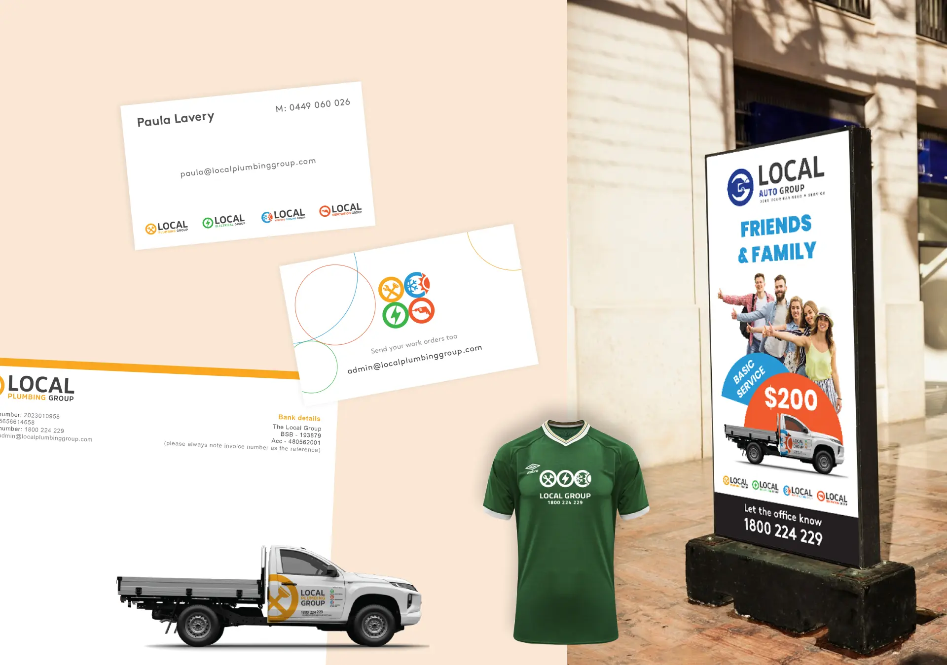 Standee, Tshirt Design, Corporate Identity Kit For Local Plumbing Group