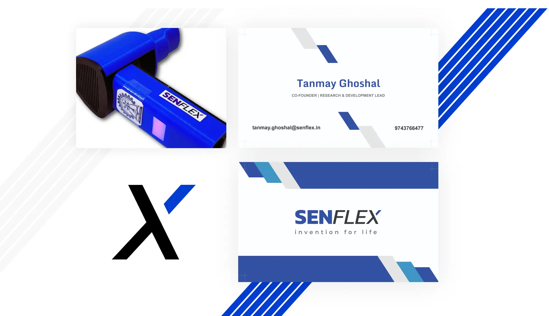 SenFlex Logo on medical device and visiting card